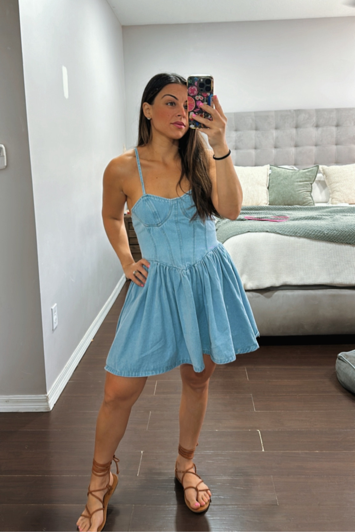 Denim dress
Shein
Shein dress
Spring dress 
Spring
Sandals