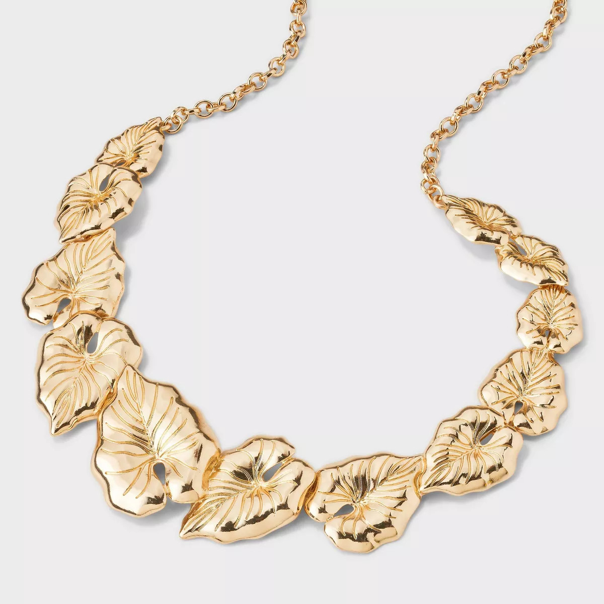 Etched Leaf Necklace - A New Day™ Gold | Target