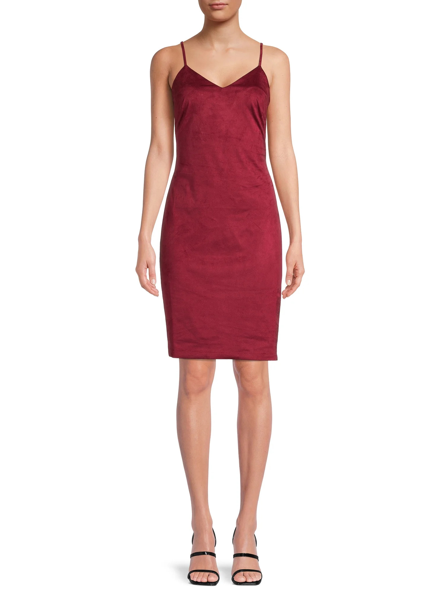 No Boundaries Juniors Faux Suede Midi Dress | Walmart (US)