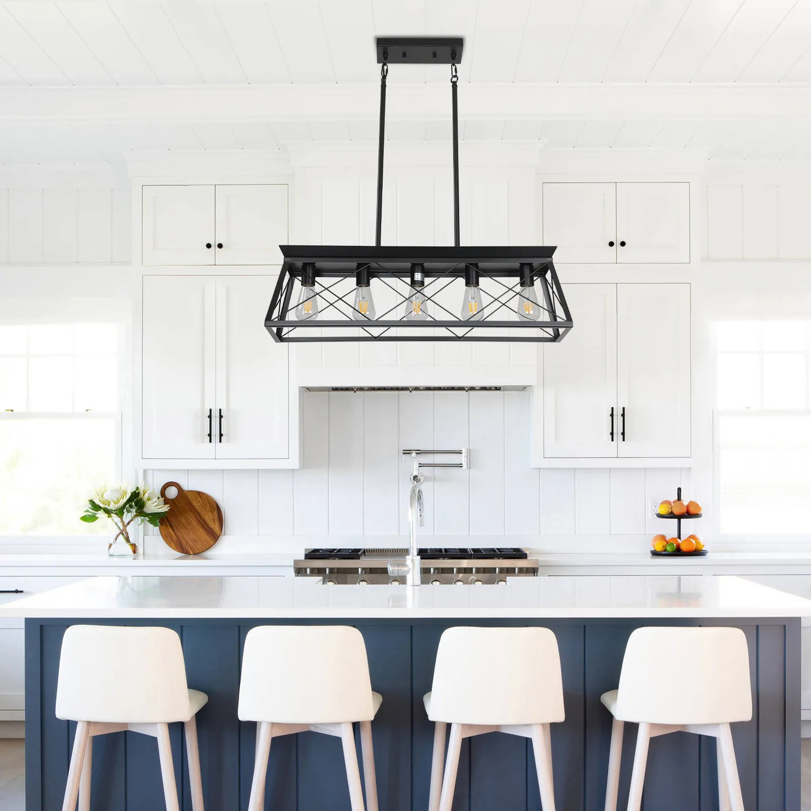 Vintage 5-Lights Metal Chandeliers Linear Island Lighting for Kitchen,Dining Room | Bed Bath & Beyond