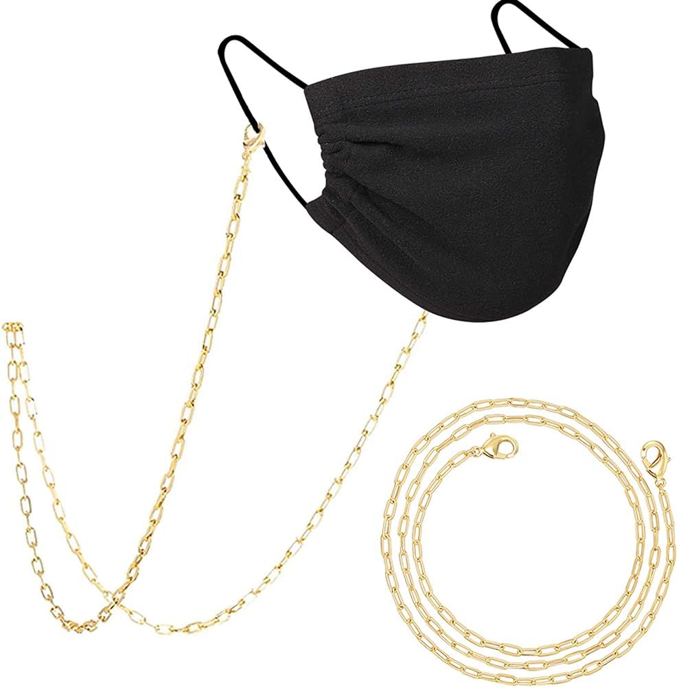 PAVOI 14K Gold Plated Mask Necklace | Strap Lanyard | Face Mask Chains for Women | Amazon (US)