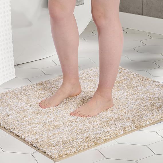 FRESHMINT Melange Tufted Bathroom Rugs 17"x24", Water Absorbent Soft Bath Mat for Bathroom Floor,... | Amazon (US)