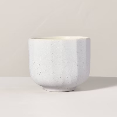 Speckle-Faceted Ceramic Salt Jar Candle White 6oz - Hearth & Hand™ with Magnolia | Target