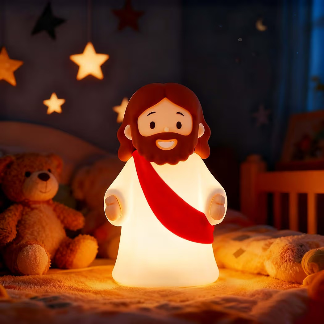 Little Jesus Night Light Mini Jesus Silicone Lamp Dimmable Nursery Nightlight for Kids Rechargeab... | Amazon (US)