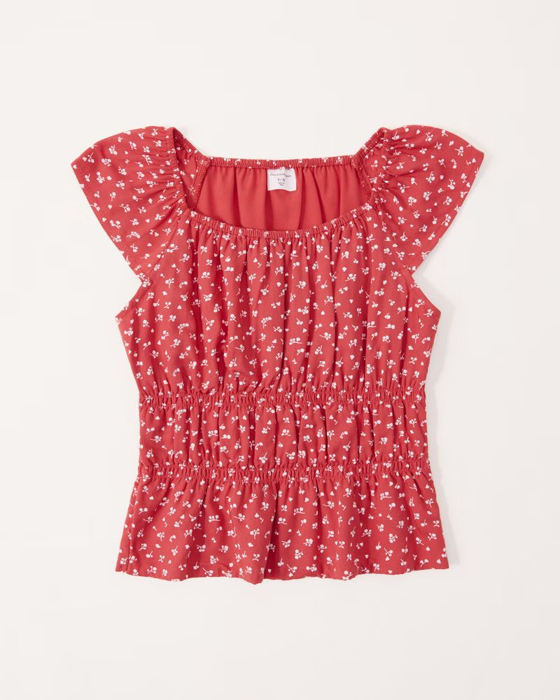 girls short-sleeve cinched waist top | girls new arrivals | Abercrombie.com | Abercrombie & Fitch (US)