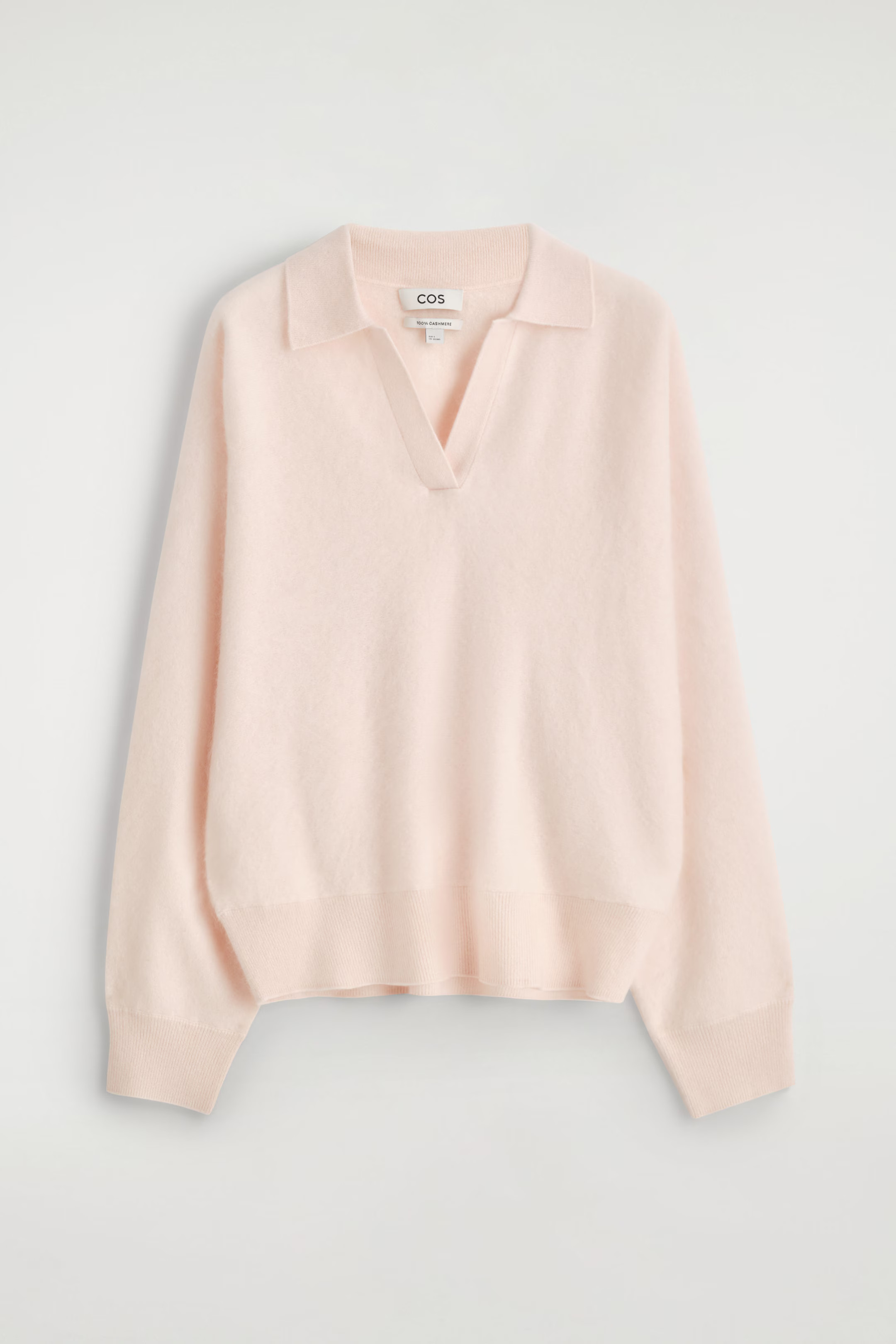 BRUSHED-CASHMERE POLO JUMPER - LIGHT PINK | COS | COS (EU)