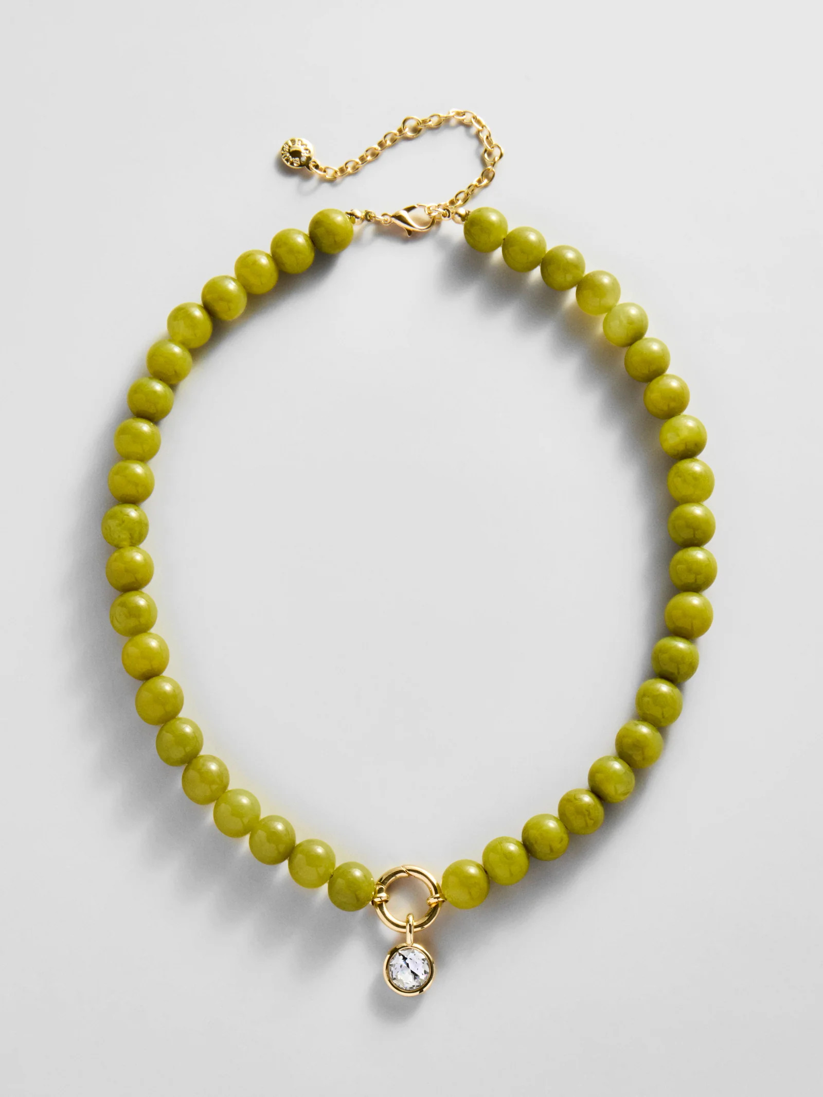Janette Beaded Ring Necklace - Olive | BaubleBar