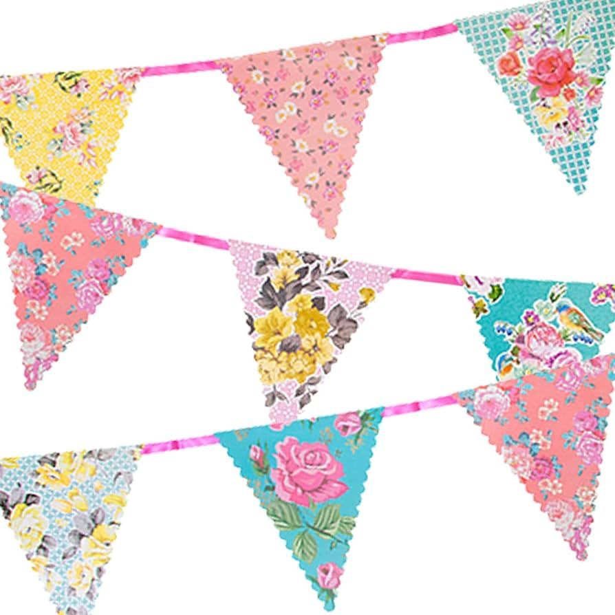 Talking Tables Vintage Floral Paper Bunting Garland 13ft | Truly Scrumptious | Mother's Day Decor... | Amazon (US)