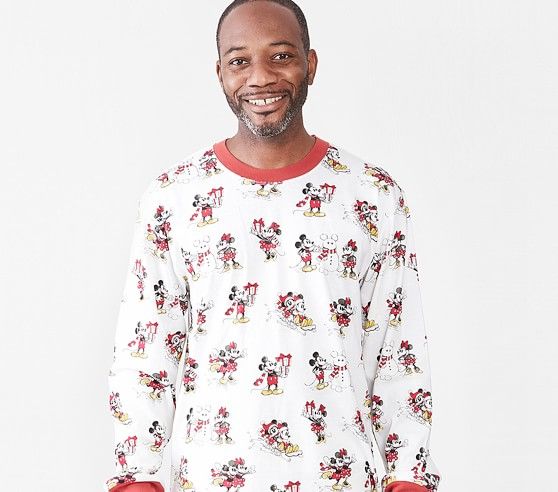 Adult Disney Mickey Mouse Holiday Organic Pajama Set | Pottery Barn Kids