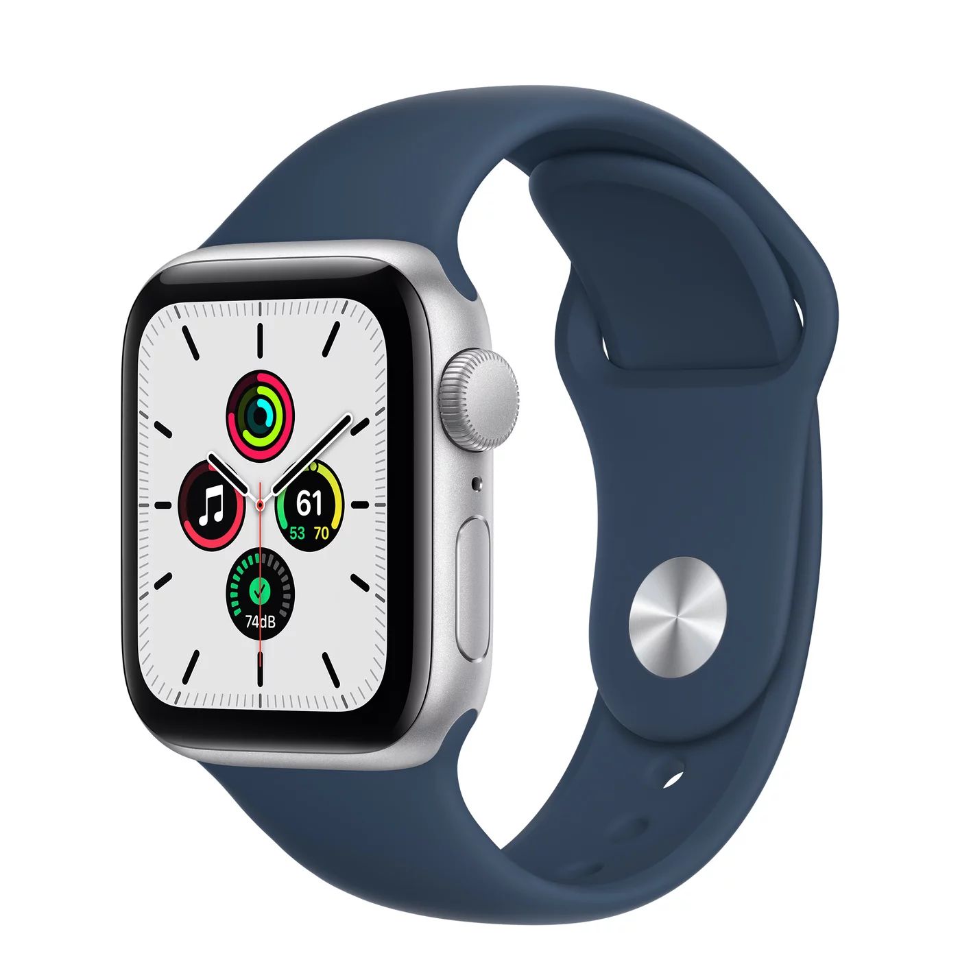 Apple Watch SE (1st Gen) GPS, 40mm Silver Aluminum Case with Abyss Blue Sport Band - Regular - Wa... | Walmart (US)