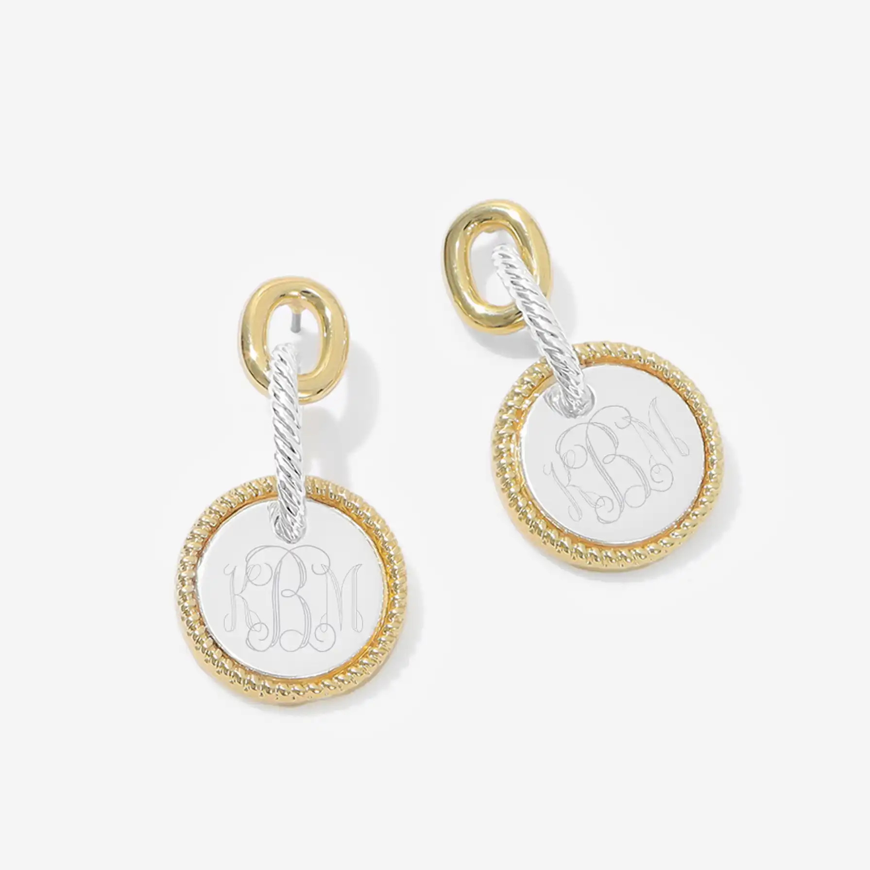Monogrammed Cable Drop Earrings | Marleylilly