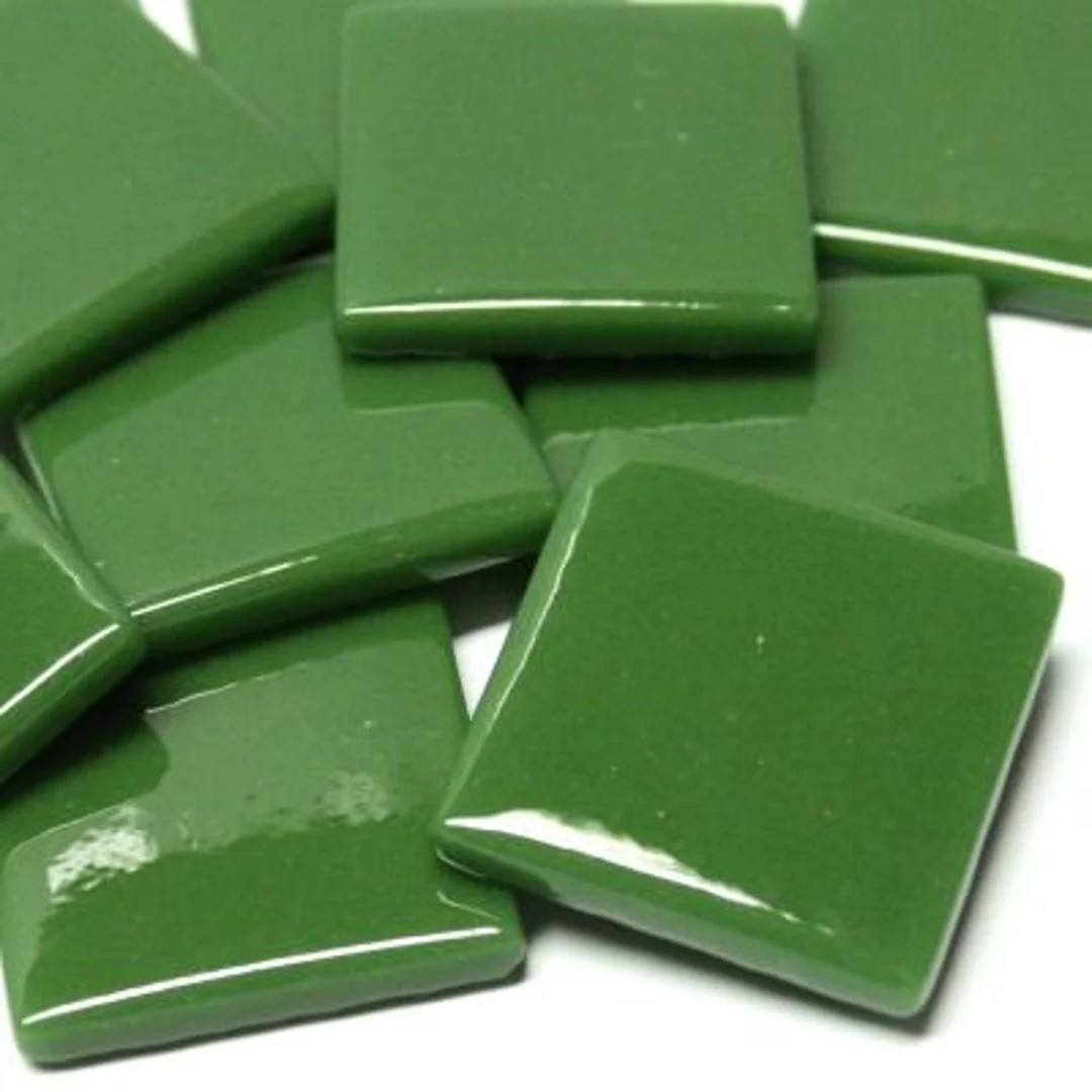 Pine Green Ottoman pate De Verre Glass Mosaic Tiles, 1 25mm Square, Available in Quantities of 20... | Etsy (US)