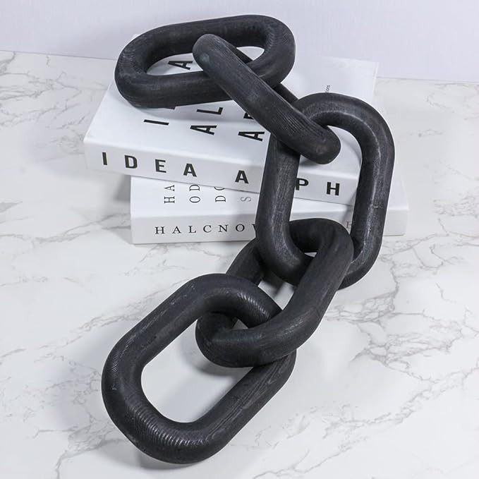 Sivya Decorative Wood Chain Link Decor, Rustic Wood Link Farmhouse Decor for Farmhouse Tiered Tra... | Amazon (US)