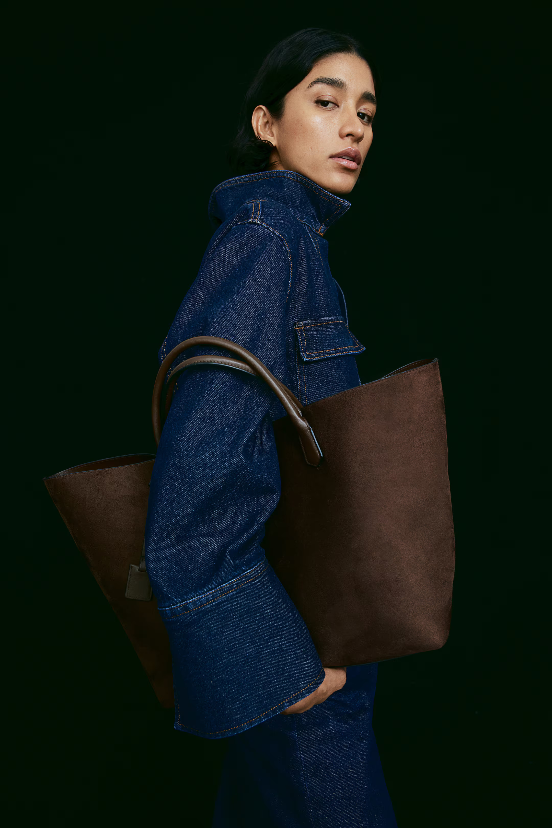 Napped shopper - Dark brown - Ladies | H&M GB | H&M (UK, MY, IN, SG, PH, TW, HK)