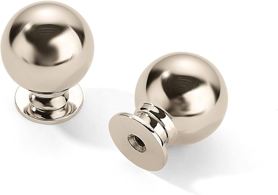 10 Pack 1 Inch Vintage Ball Polished Nickel Cabinet Knobs Kitchen Cabinet Hardware Drawer Knobs P... | Amazon (US)