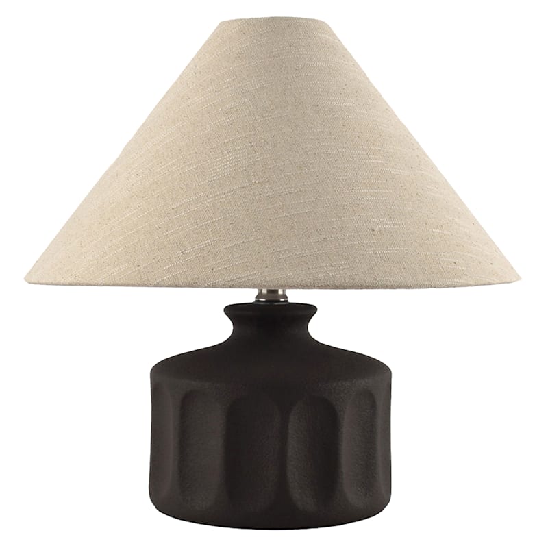 Black Ceramic Tapered Small Lamp, 16" | At Home
