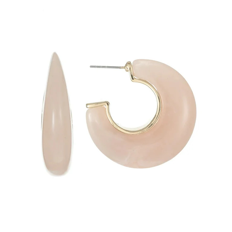 Time and Tru Peach Hoop Statement Earrings | Walmart (US)