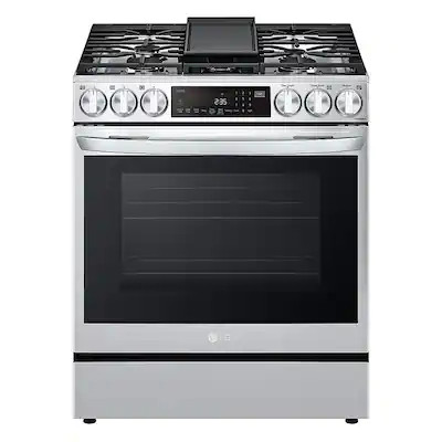 LG - 6.3 Cu. Ft. Smart Slide-In Gas True Convection Range with EasyClean and Air Fry - PrintProof... | Best Buy U.S.