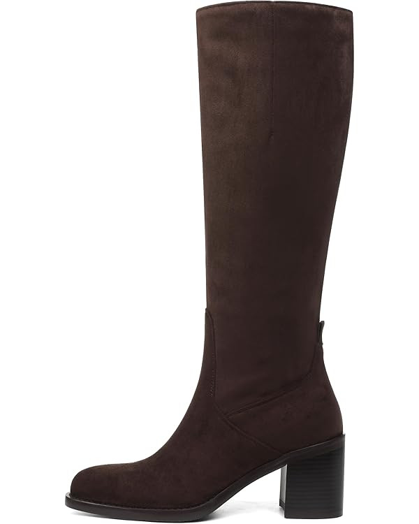 Mattiventon Knee High Boots Women Long Tall Boots Chunky Heel Round Toe Side Zipper Fashion Dress... | Amazon (US)