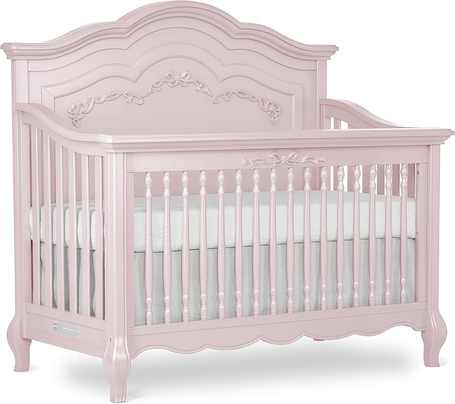 Evolur Aurora 5-in-1 Convertible Full-Size Baby Crib in Dusty Rose, GreenGuard Gold & JPMA, 3 Mat... | Amazon (US)