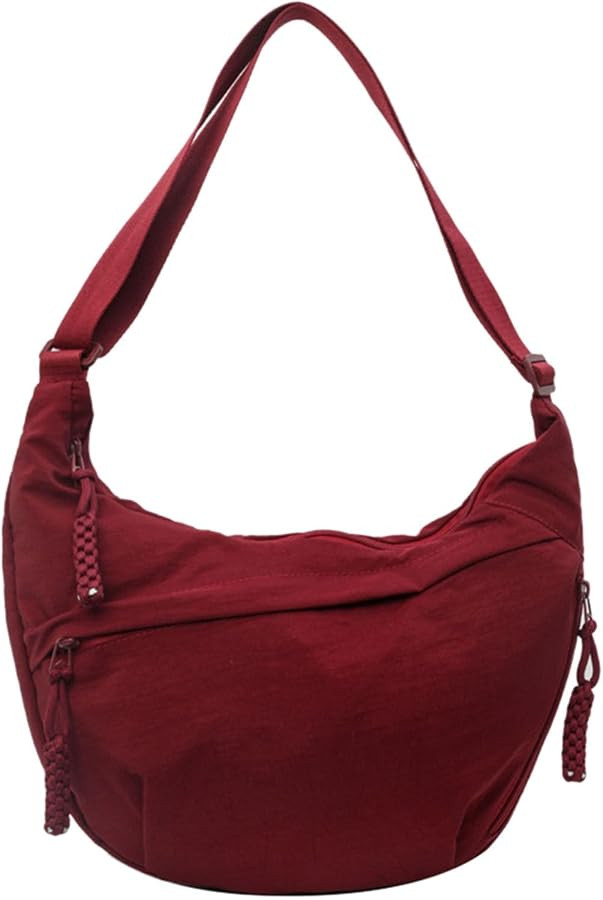 Crossbody Bags for Women Men Hobos Shoulder Bags Nylon Crescent Bag Cross Body Bag with Adjustabl... | Amazon (UK)