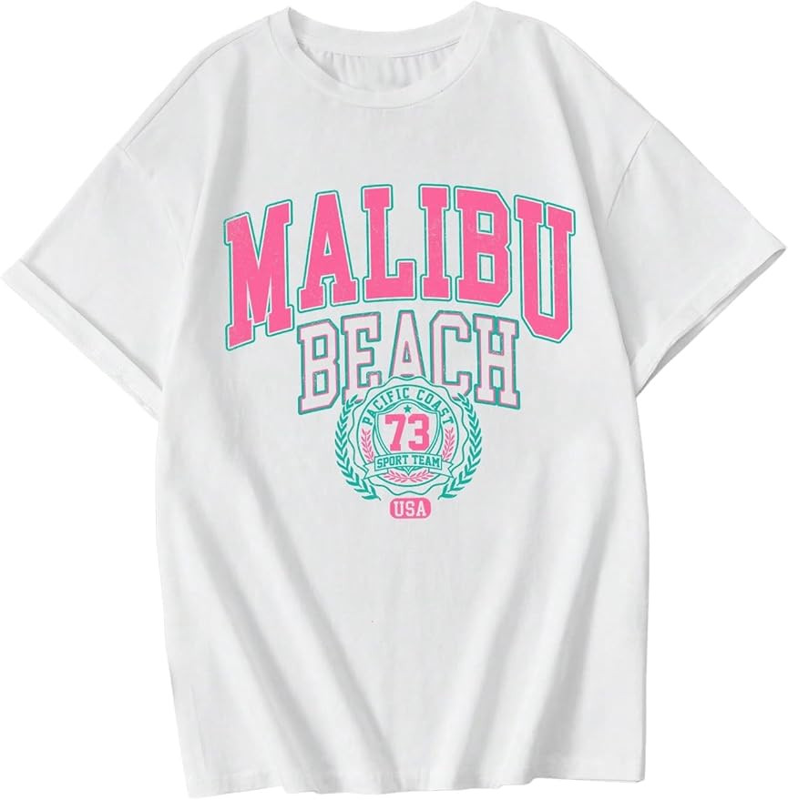 SOLY HUX Girl's Letter Graphic Print T Shirts Short Sleeve Round Neck Tee Tops | Amazon (US)