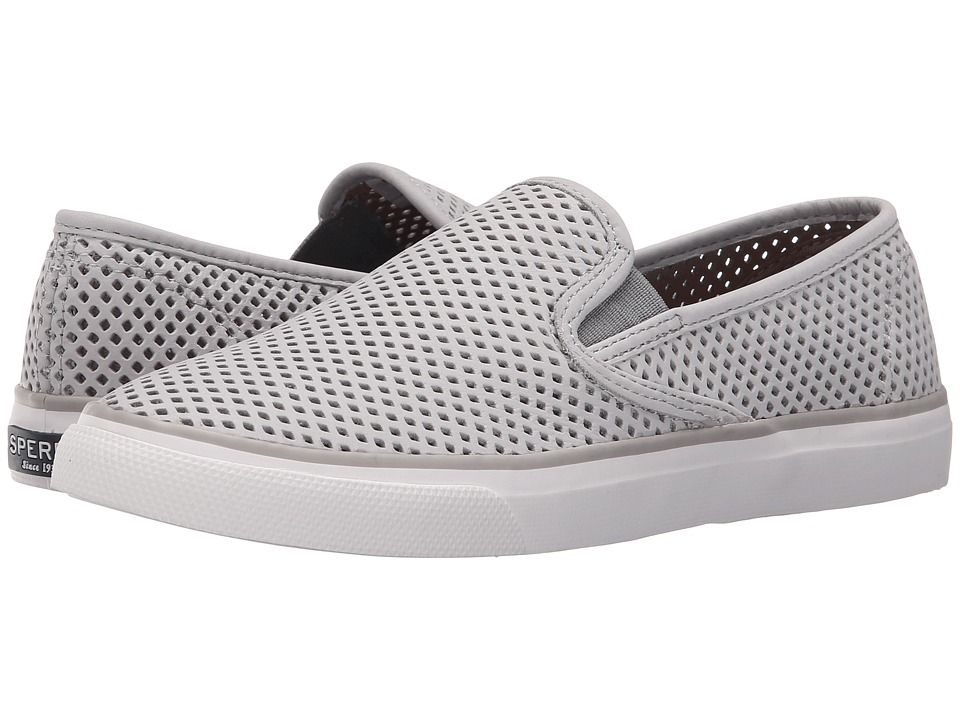 Sperry - Seaside Perfs (Grey) Women's Slip on  Shoes | Zappos