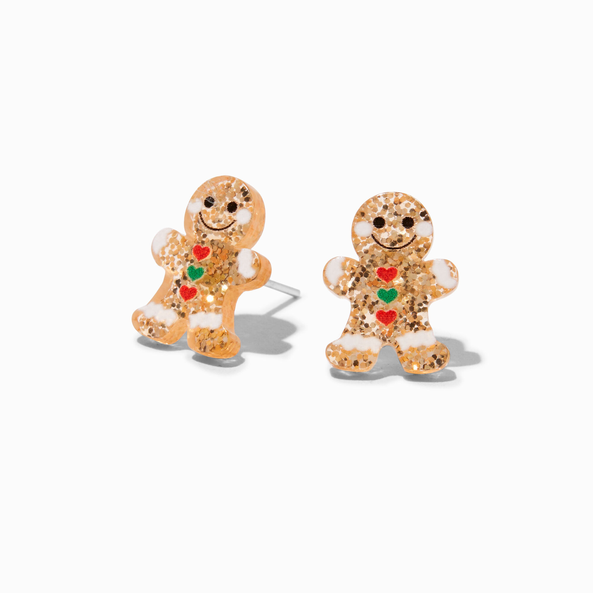 Gingerbread Cookie Glittery Stud Earrings | Claire's (US)