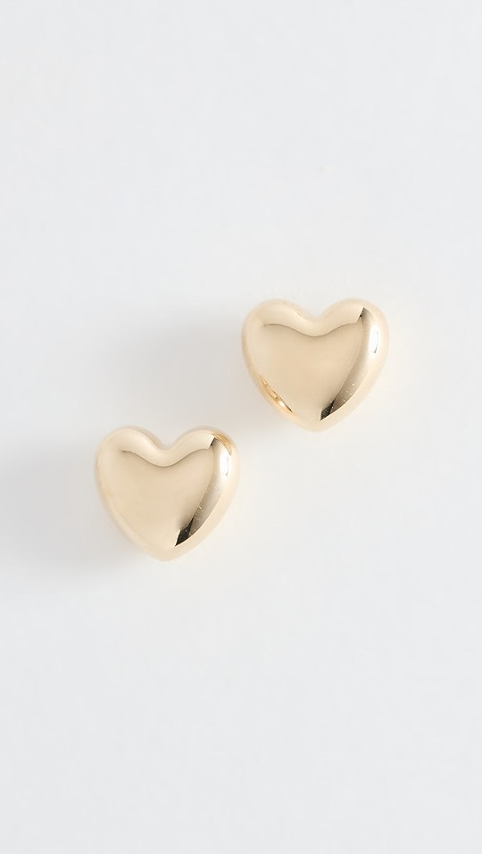 14k Heart Hellium Studs | Shopbop