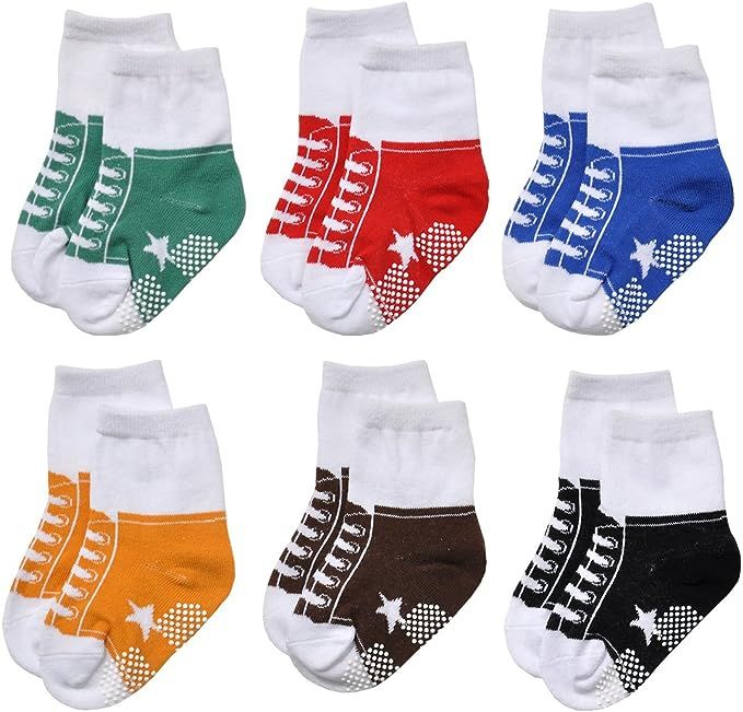 Epeius Unisex Baby Girls Boys Non-Slip Socks (Set of 6) | Amazon (US)