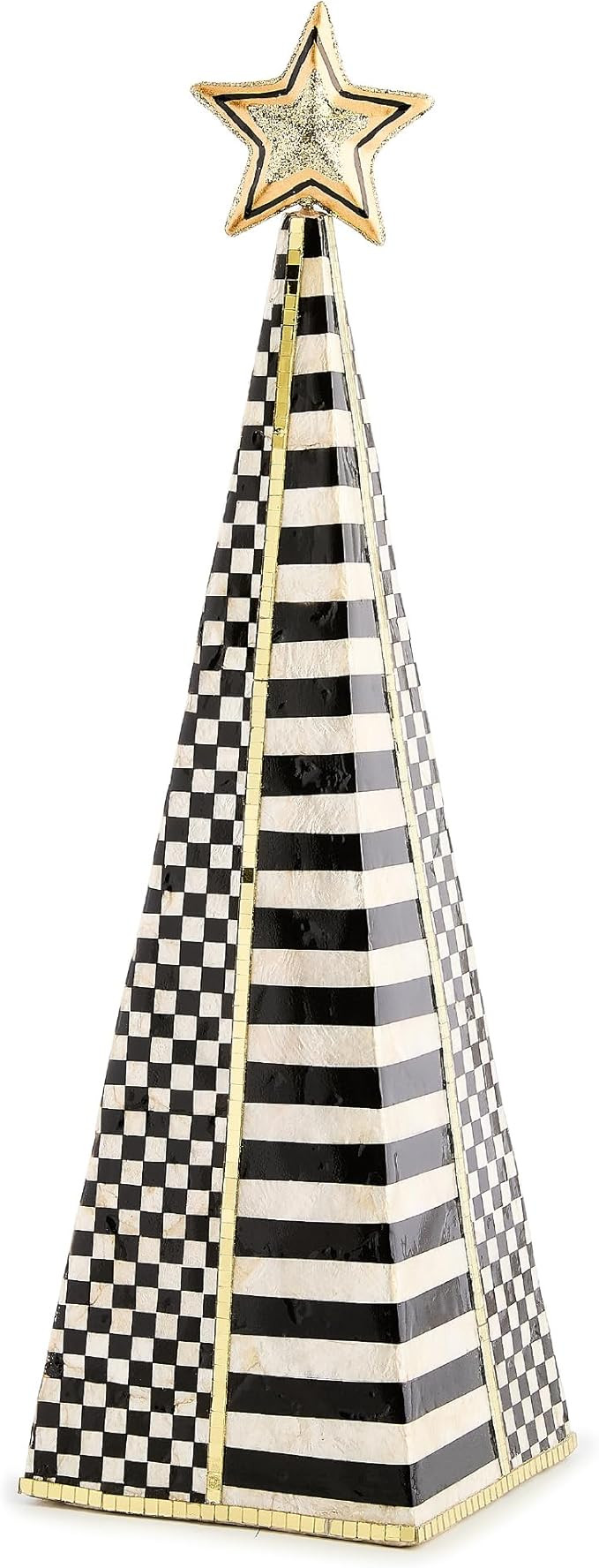 MACKENZIE-CHILDS Capiz Tabletop Tree Figure, Christmas Decoration and Holiday Decor, Black-and-Wh... | Amazon (US)