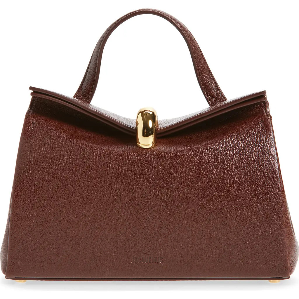 Jacquemus Le Petit Valerie Leather Top Handle Bag in Brown 850 at Nordstrom | Nordstrom
