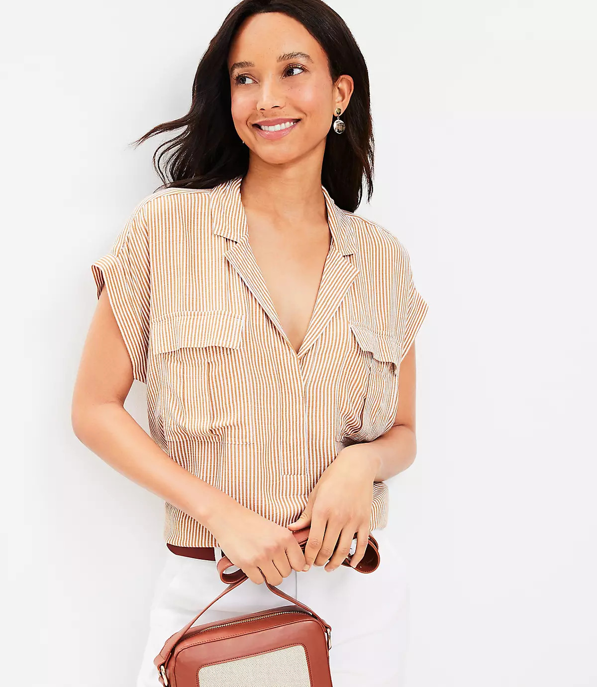 Striped Utility Dolman Shirt | LOFT