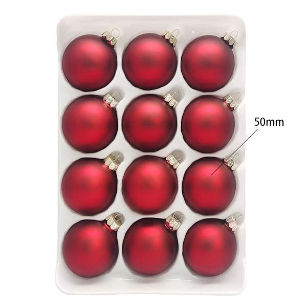 12-Count Matte Burgundy Glass Ornaments | At Home