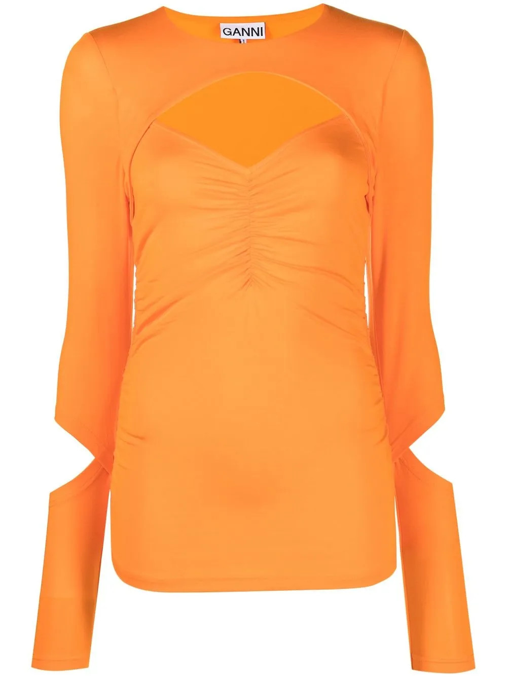 GANNI cut-out long-sleeved Top - Farfetch | Farfetch Global