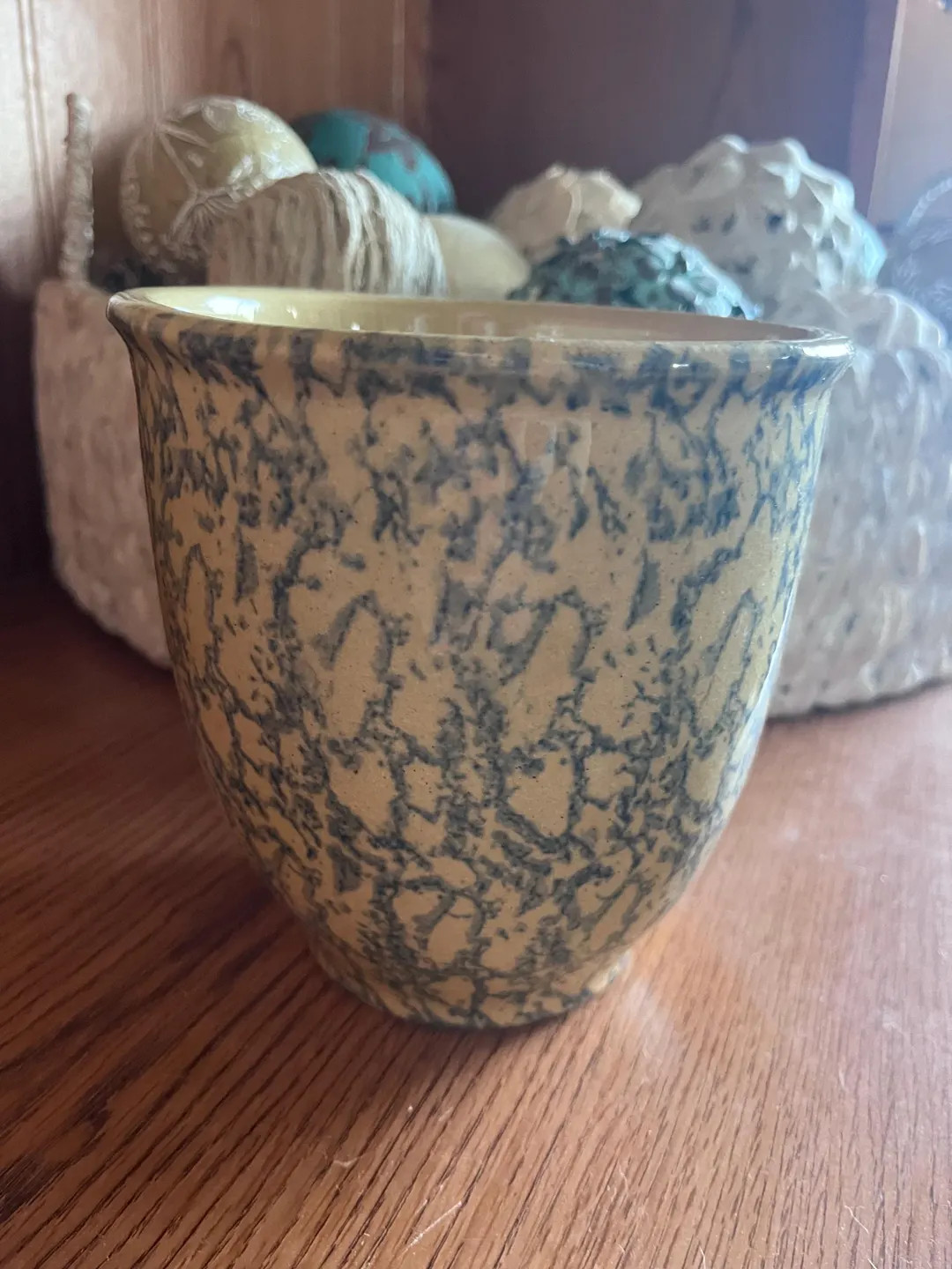 Vintage Robinson Ransbottom Blue Spongeware Utensil Kitchen Crock - Etsy | Etsy (US)