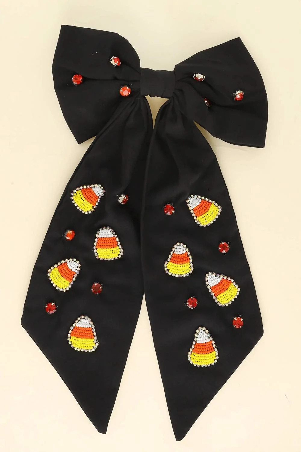 Women's Candy Corn Jeweled Bow Barrette Hair Clip In Black | Shop Simon