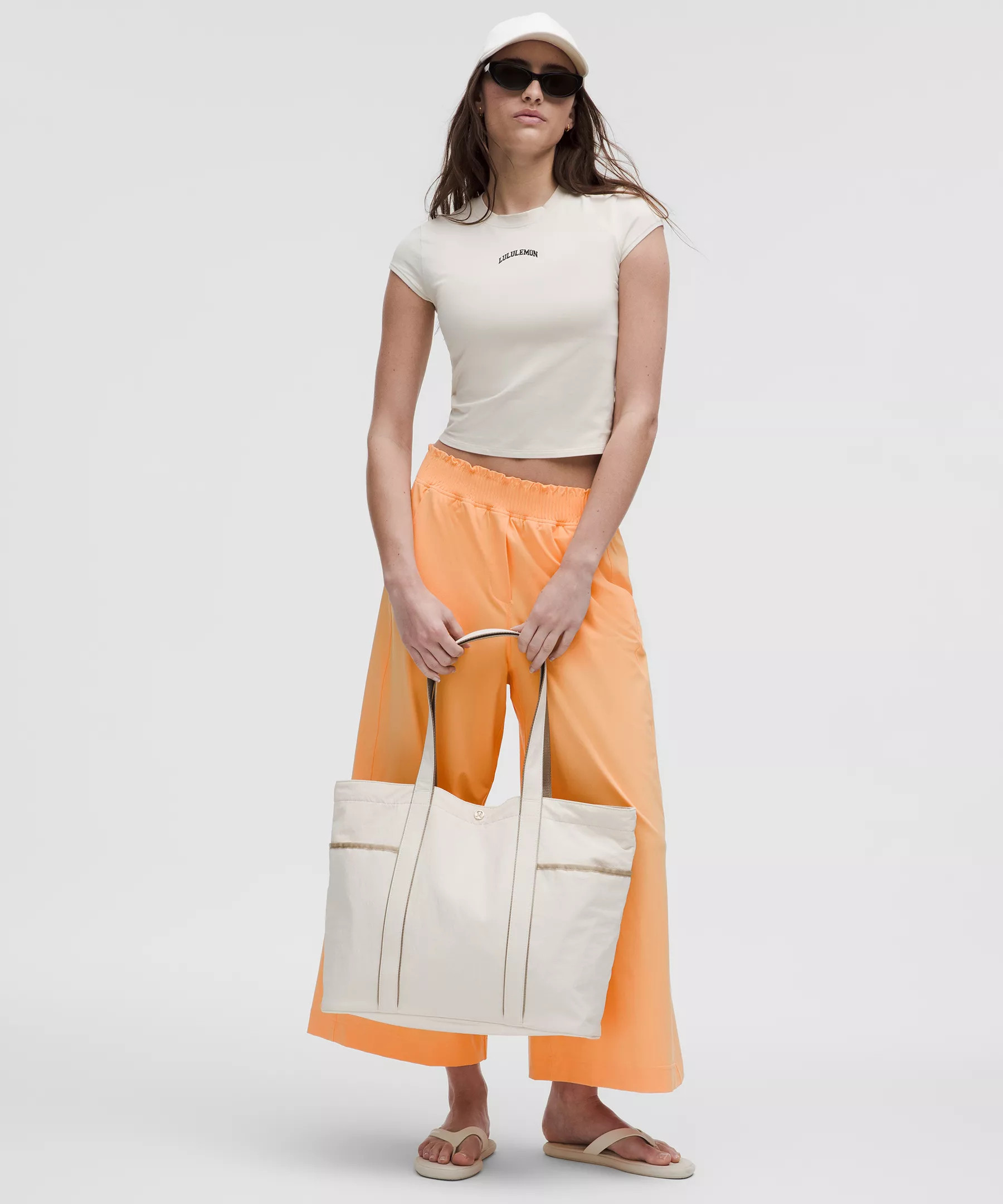 Stretch Woven Ruffle-Waist Wide-Leg Cropped Pant | Lululemon (US)