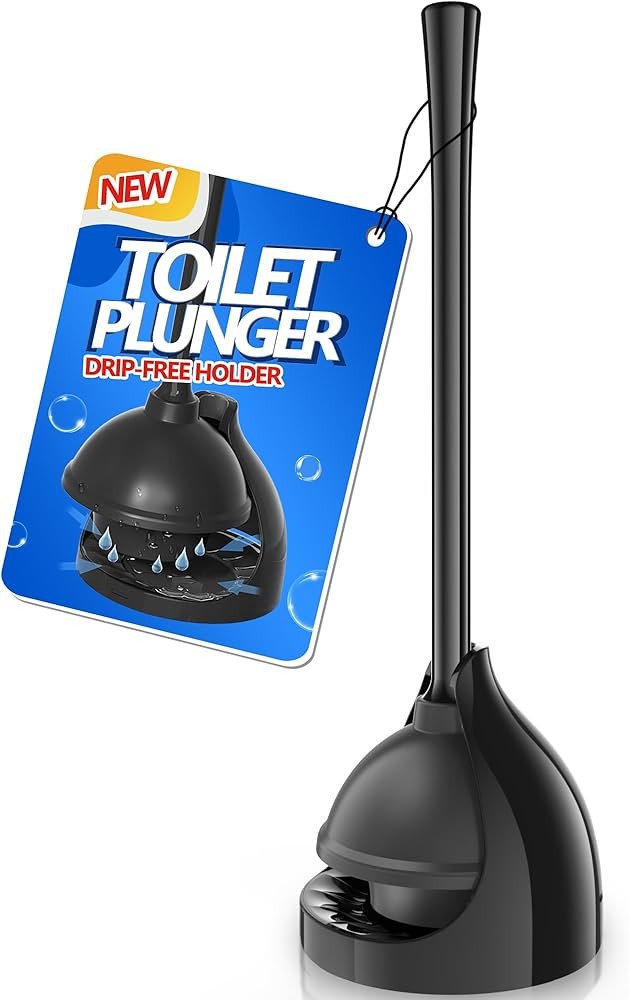 Toilet Plunger with Holder, Plunger with Unique Holder for 5.7-inch Toilet Drain, Plungers for Ba... | Amazon (US)