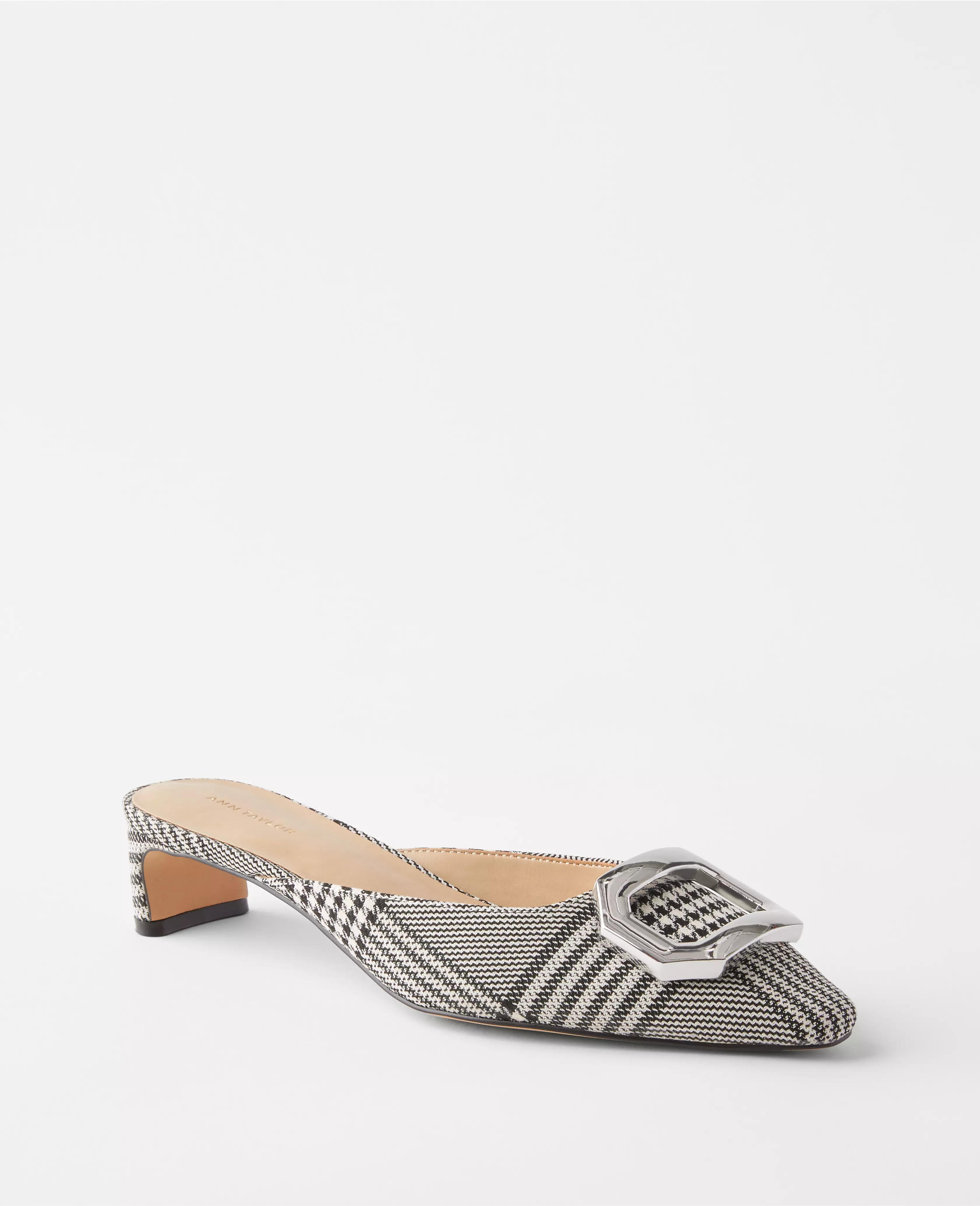 Plaid Buckle Mule Pumps | Ann Taylor (US)