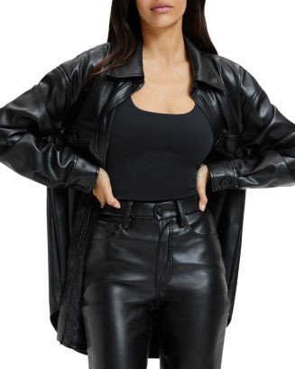 Faux Leather Shirt Jacket | Bloomingdale's (US)
