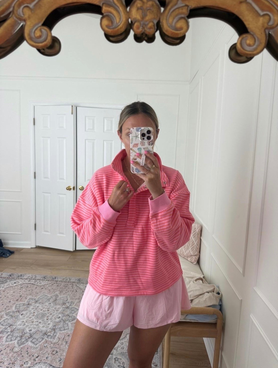 This pullover is back in stock!! Wearing a med and large in shorts 
fb

#LTKSeasonal #LTKMidsize #LTKActive