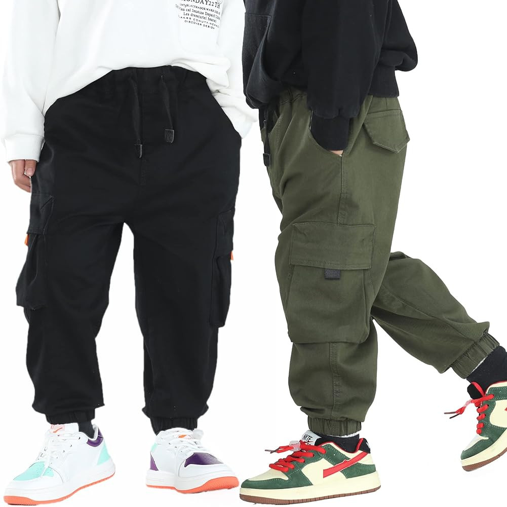 MINI PANDA Toddler Pants, Black Pants Toddler Boys or Girls, Little Boy Pants 2-Pieces | Amazon (US)