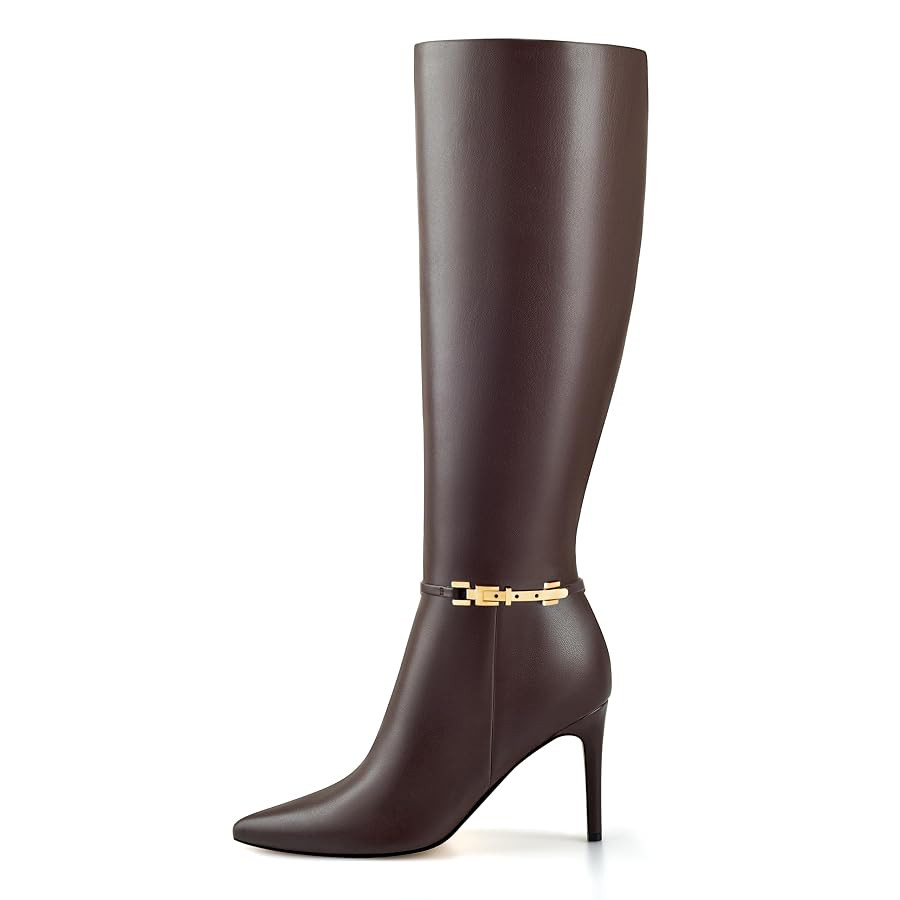 Adrizzlein Knee High Boots Women Pointed Toe Stiletto Tall Boots Sexy High Heel Long Boots Fashio... | Amazon (US)