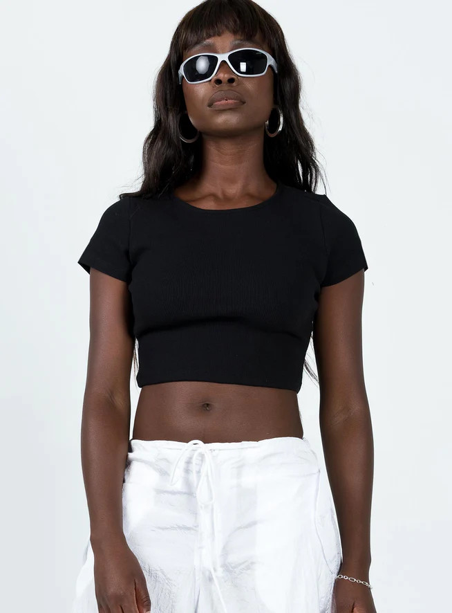 Classic Crop Tee Black | Princess Polly US