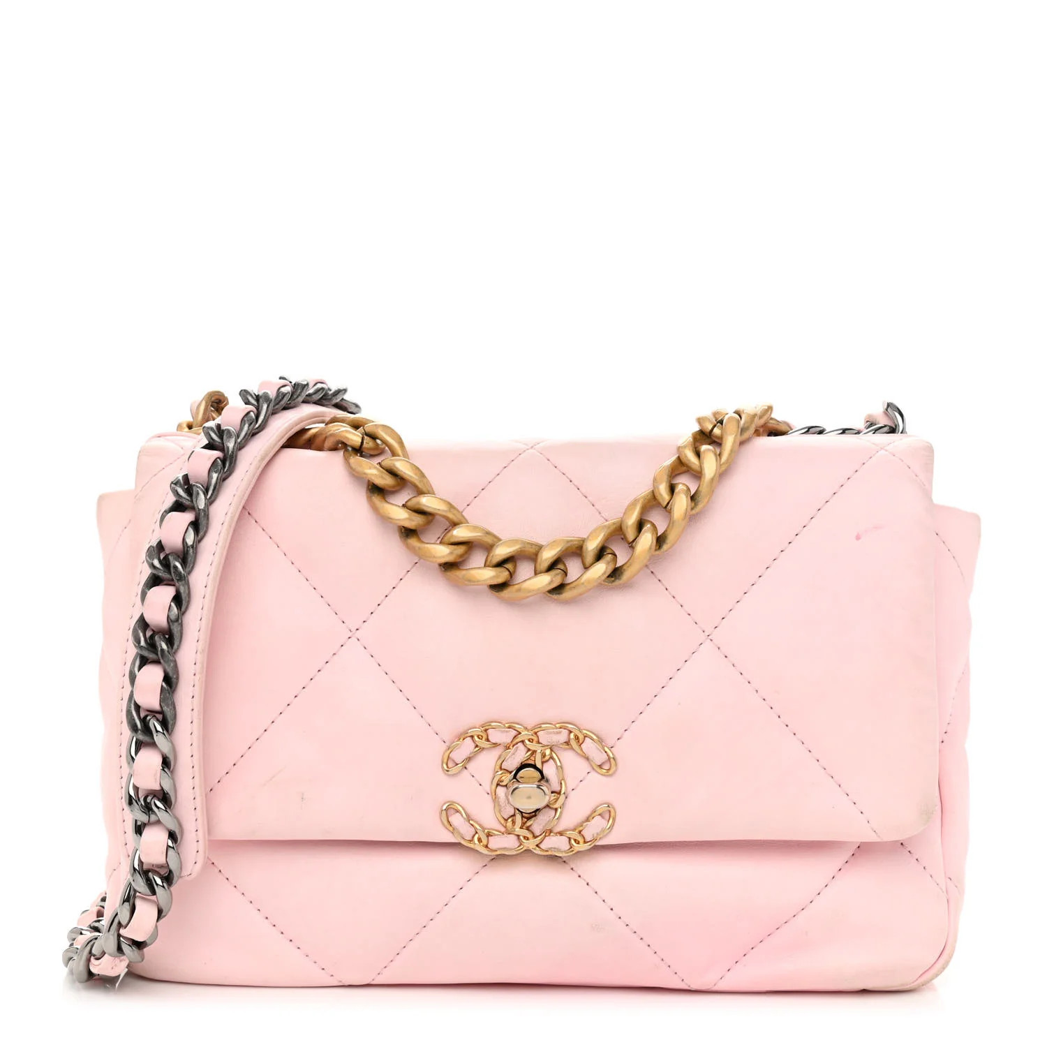 Lambskin Quilted Medium Chanel 19 Flap Light Pink | FASHIONPHILE (US)