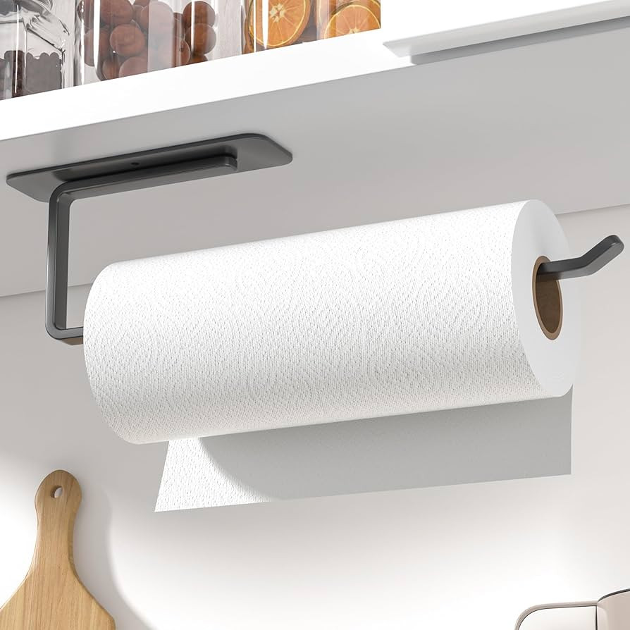 Paper Towel Holder Under Cabinet - Both Available in Adhesive and Drilling - Black Paper Towel Ho... | Amazon (US)