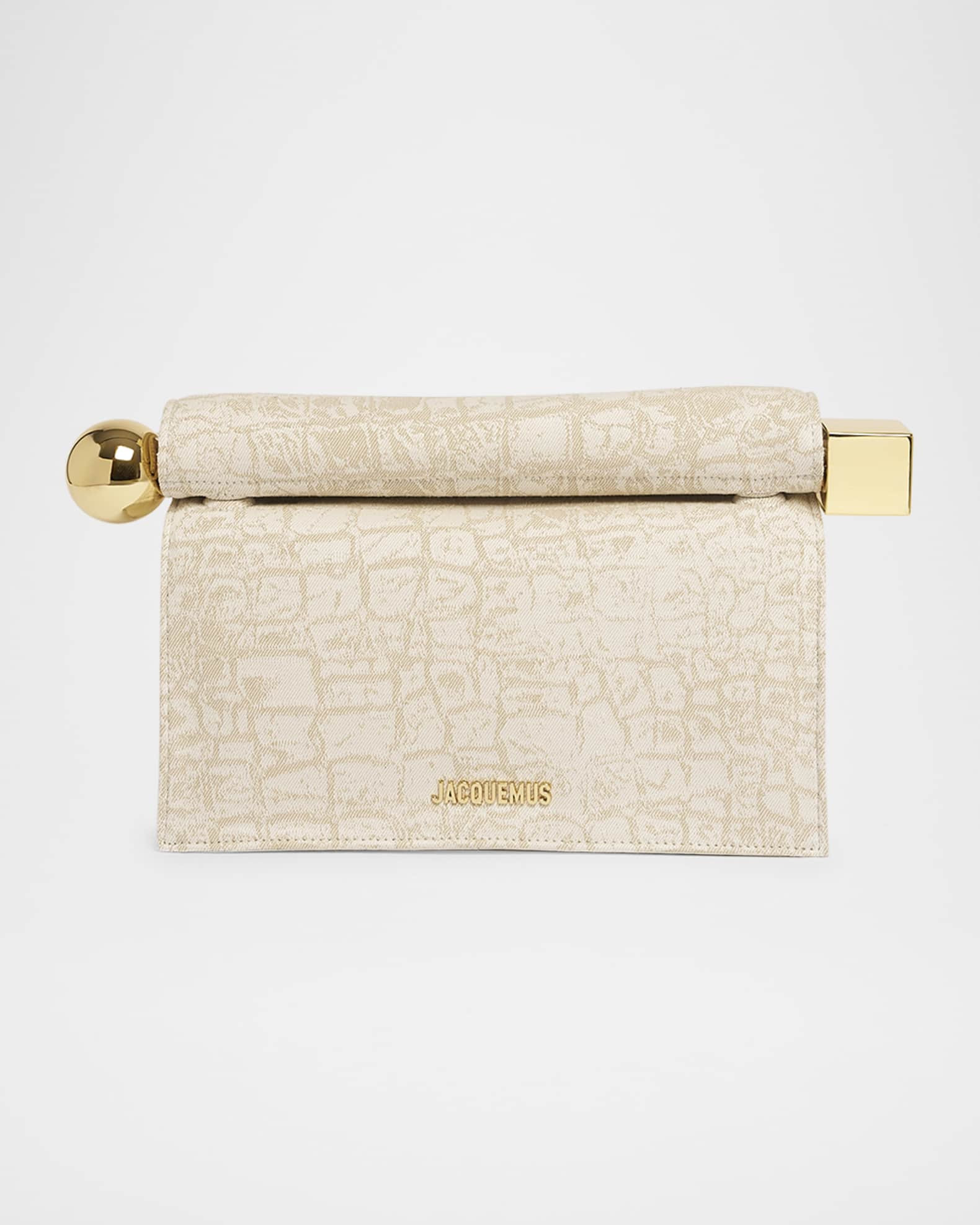 La Pochette Round Croc-Print Clutch Bag | Neiman Marcus
