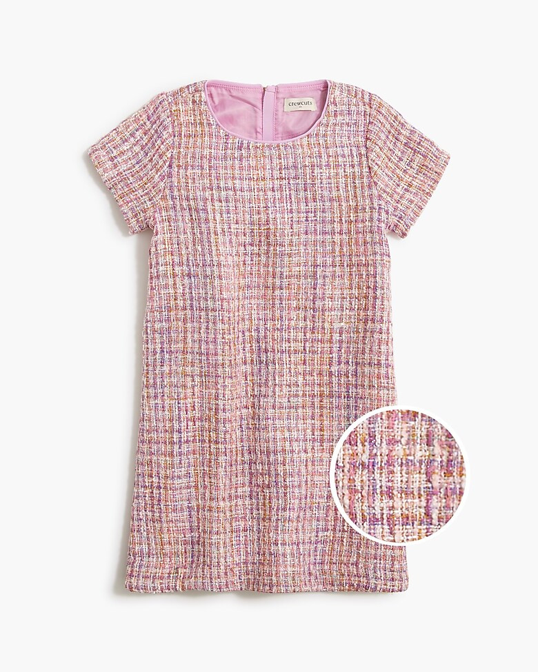 Girls' tweed cap-sleeve dress | J.Crew Factory