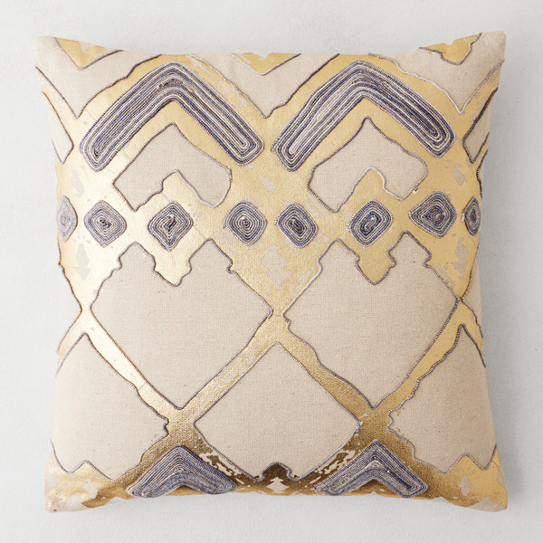 Aura Pillow 20" - Natural/Gold | Z Gallerie